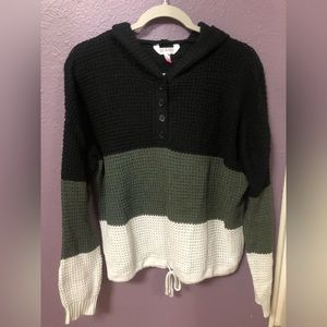 STRIPED HOODED SWEATSHIRT